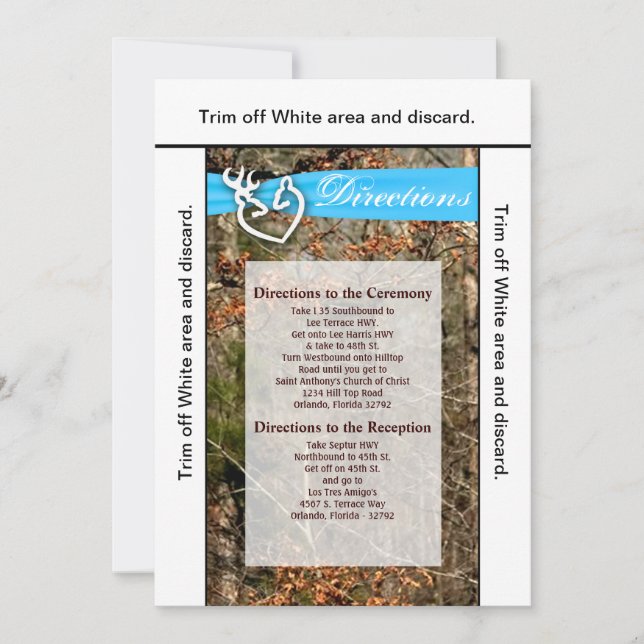 Convites 3,5x6 Direcionando o Casal do veado da placa Buck  (Frente)