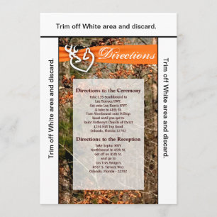 Convites 3.5x6 Direções Casal do veado da placa Buck Camo