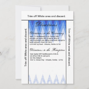 Convites 3,5x6 Direções Ombre Chevron Azul