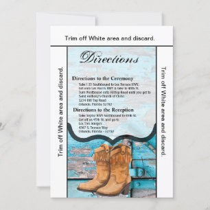 Convites 3,5x6 Direções Placas Boot da porta azul da madeir