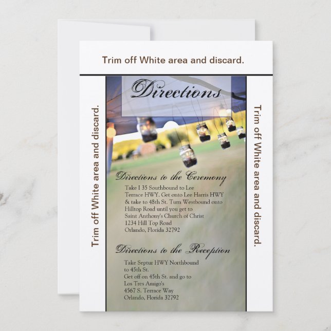 Convites 3,5x6 Direções Titulares da Vela Mason Jar da Plac (Frente)