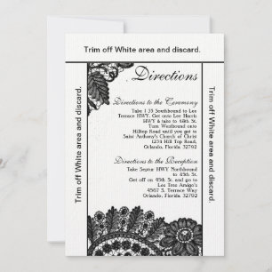 Convites 3,5x6 Diretrizes Placa Vintage Black Lace Doílias