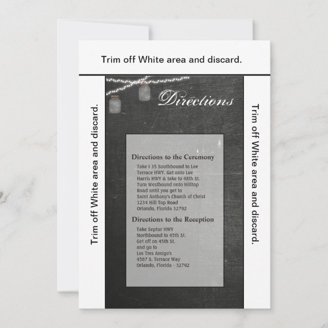 Convites 3,5x6 Luzes de sequência de caracteres Mason Jar d (Frente)