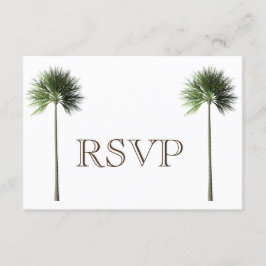 Convites 3 Digite Tropical Palm Tree Menu RSVP Wedcard