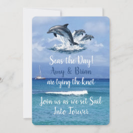 Convites 3 Dolphins Ocean Wedding Invite Seas the Day
