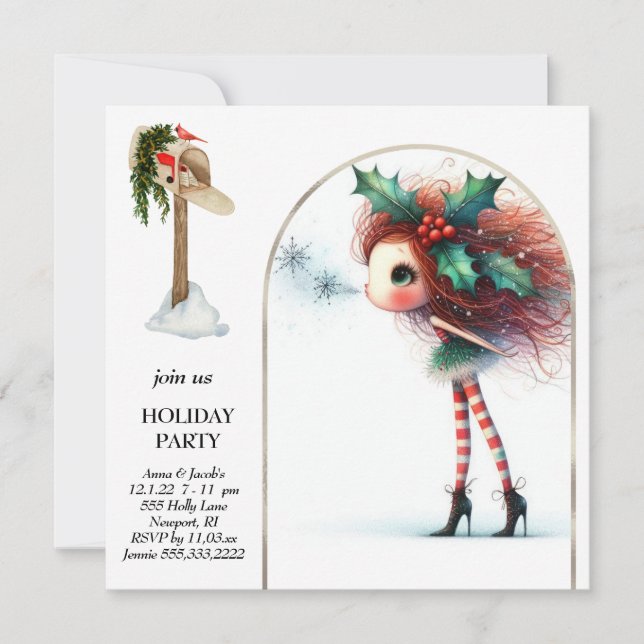 Convites *~* 3 Fantasy Cute Sweet Woman Elf  (Frente)