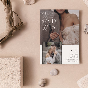 Convites 3 Foto Que Dissemos Sim Recepção De Sobreposição B