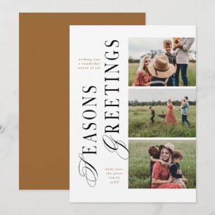 Convites 3 Foto Saudações Modernas Mínimas de Temporada