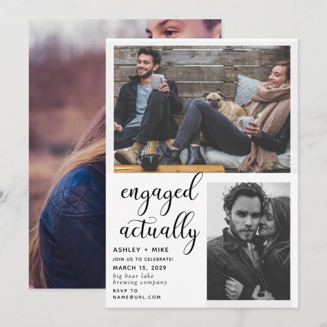 Convites 3 Fotografias Envolvidas Na Verdade Convidar Festa (Frente/Verso)