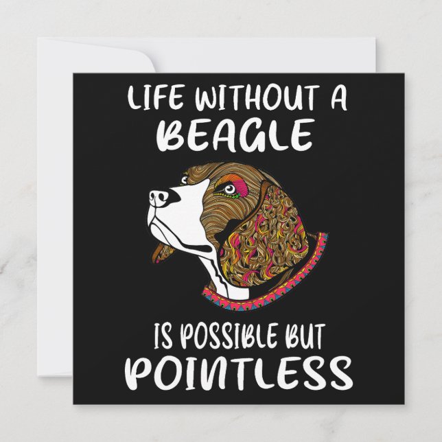 Convites 3 Life Without A Beagle (Frente)