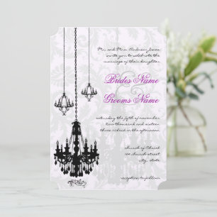 Convites 3 Lustres Pretos Casamento Damasco Vitoriano