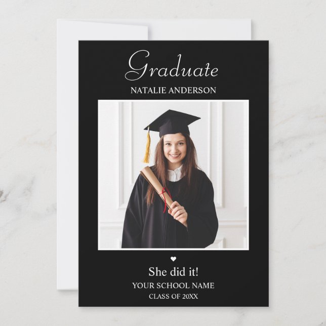 Convites 3 Photo Graduation Announcement Card Class of 2026 (Frente)