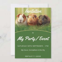 Convites 3 Suínos guineenses na grama