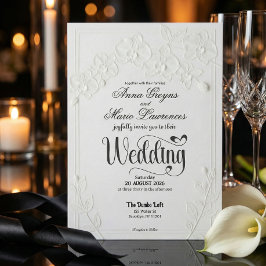 Convites 3D Faux Embossed White Orchid Floral Arch Wedding 