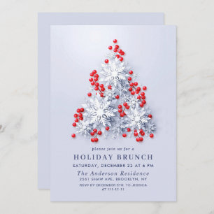 Convites 3D Flocos de neve elegantes do NATAL HOLIDAY BRUNC