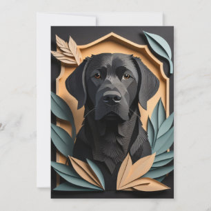 Convites 3D Papel Arte Preta Labrador Design