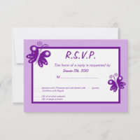 3x5 RSVP de Borboleta de Primavera Roxo