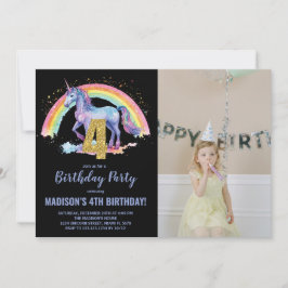Convites 4ª foto do Rainbow Unicorn Birthday Invtions