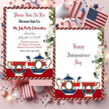 4º de julho Vintage Teapot Tarde Alta Festa de Chá