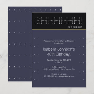 Convites 40ª Festa de aniversário surpresa   Bolinhas moder