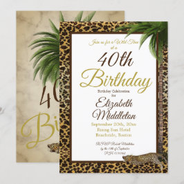 Convites 40º Aniversário da Palma de Impressão de Leopardo