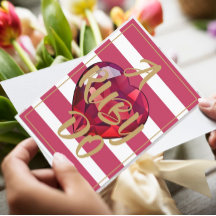 40º Aniversário de Casamento Elegante Listras Verm