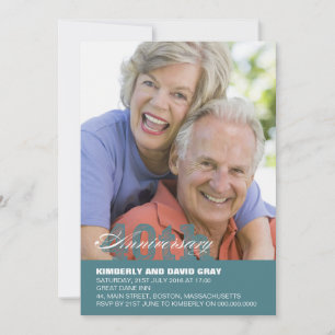 Convites 40º Aniversário de Casamento em Azul