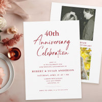 40º aniversário de casamento mínimo moderno