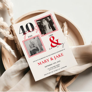 Convites 40º Aniversário de Casamento Outrora e Hoje 40 ano