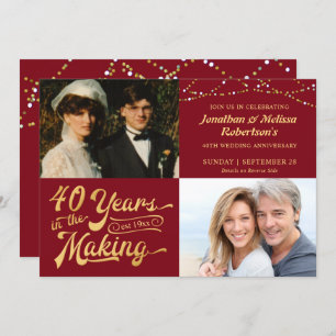 Convites 40º aniversário do Ruby e festa de fotos