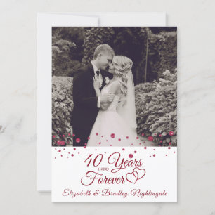 Convites 40º Aniversário Hearts ANOS PARA SEMPRE Foto