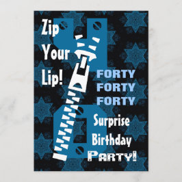 Convites 40º aniversário SURPREE Blue Stars Zipper W1685