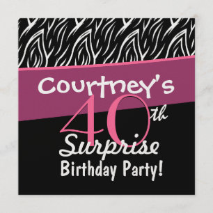 Convites 40º Aniversário Surpresa Azebras Negras