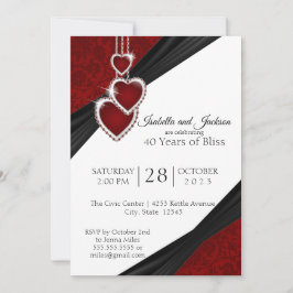 Convites 40º Design de Aniversário Ruby