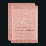 Convites 40 e brilhante brilhante cor-de-rosa Dourada brilh<br><div class="desc">O Faux Sparkle e o Glitter Rosa do Dourado Blush Pink de 40 e Fabuloso aniversário de 40 anos são perfeitos para uma Festa de aniversário Dourada ou Rosa Esmagada. Estes 40 e Fabulosos Convites de festas são perfeitos para uma Festa de aniversário dos quadragésimos.</div>