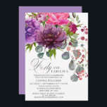 Convites 40 e fabulosa aniversário de 40 anos Floral Elegan<br><div class="desc">40 e Fabulosa aniversário de 40 anos Floral Invtions apresenta um buquê de flor de cor d'água na moda em rosa, roxo e burgundy com verde. Basta adicionar seu texto personalizado para seus convites de 40 anos. Personalizado editando o texto nas caixas de texto fornecidas. Elaborado por ©Evco Studio www.zazzle.com/store/evcostudio...</div>