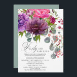 Convites 40 e fabulosa aniversário de 40 anos Floral Elegan<br><div class="desc">40 e Fabulosa aniversário de 40 anos Floral Invtions apresenta um buquê de flor de cor d'água na moda em rosa, roxo e burgundy com verde. Basta adicionar seu texto personalizado para seus convites de 40 anos. Personalizado editando o texto nas caixas de texto fornecidas. Elaborado por ©Evco Studio www.zazzle.com/store/evcostudio...</div>