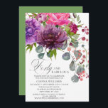 Convites 40 e fabulosa aniversário de 40 anos Floral Elegan<br><div class="desc">40 e Fabulosa aniversário de 40 anos Floral Invtions apresenta um buquê de flor de cor d'água na moda em rosa, roxo e burgundy com verde. Basta adicionar seu texto personalizado para seus convites de 40 anos. Personalizado editando o texto nas caixas de texto fornecidas. Elaborado por ©Evco Studio www.zazzle.com/store/evcostudio...</div>