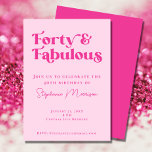 Convites 40 e Fabulosa Tipografia Branca de Aniversário Ros<br><div class="desc">Prepare-se para comemorar em estilo com nosso Convite de festas '40 e Fabuloso'! 🎉 🎂 Concebido com tipografia ousada, este convite é tão único, moderno e moderno como tu és. O sotaque rosa brilhante adiciona um pop de cor ao seu dia especial, fazer um convite para lembrar. Junte-se a nós...</div>