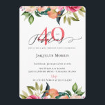 Convites 40 e Fabuloso Aniversário Floral<br><div class="desc">Bonito arranjo floral colorido,  40 e Fabuloso,  convite de aniversário. Recursos de cartão,  caligrafia elegante e tipo em negrito para um estilo de design exclusivo.</div>