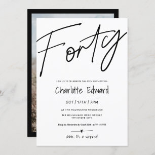 Convites 40 fotos brancas pretas minimalistas modernas surp