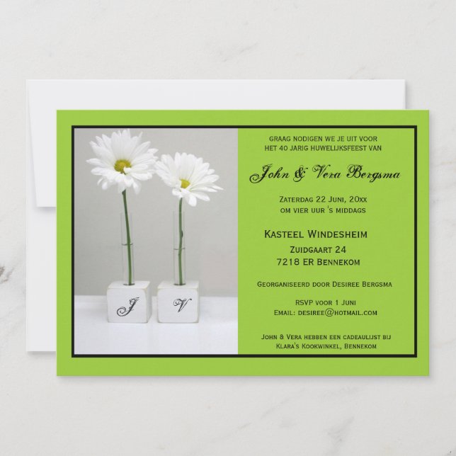 Convites 40 Jarig huwelijksfeest (Frente)