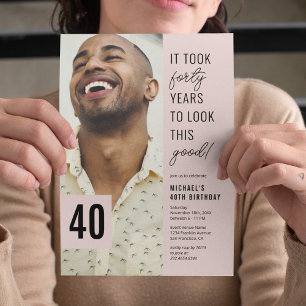 Convites 40 Modern Photo aniversário de 40 anos Party