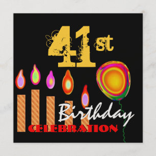 Convites 41ruas Velas Douradas de Aniversário e Balão Met