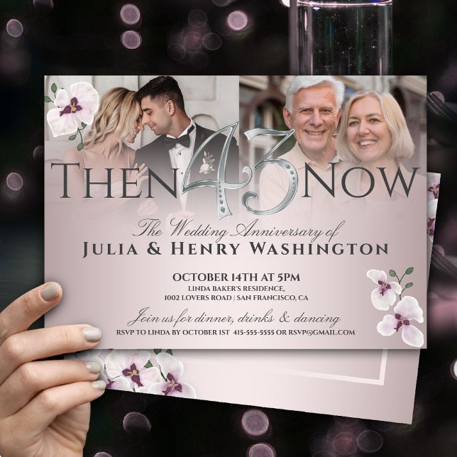 Convites 43rd Anniversary Soft Blush Orchid (Criador carregado)