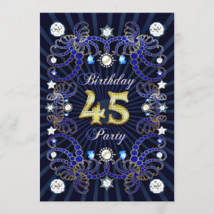 Convites 45ª festa de aniversário convidada com massas de