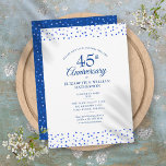 Convites 45º aniversário 65 anos Sapphire Blue Love Hearts<br><div class="desc">Apresentando delicados corações de amor azul-safira confetti. Personalize com suas informações especiais de 45º ou 65º aniversário de casamento em tipografia chica. Projetado por Thisnotme©</div>