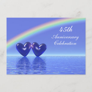 Convites 45º Aniversário Corações de Safira