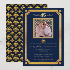 Convites 45º Aniversário de Casamento - ADICIONE FOTO Convi