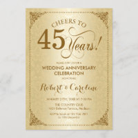 45º Aniversário de Casamento - Damasco Dourado